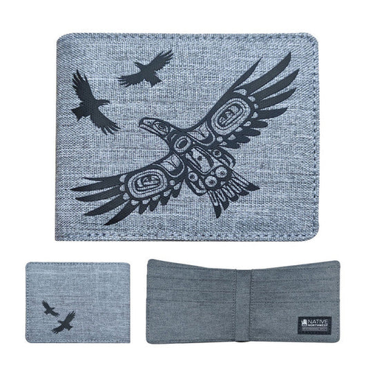 Eagle print canvas wallet